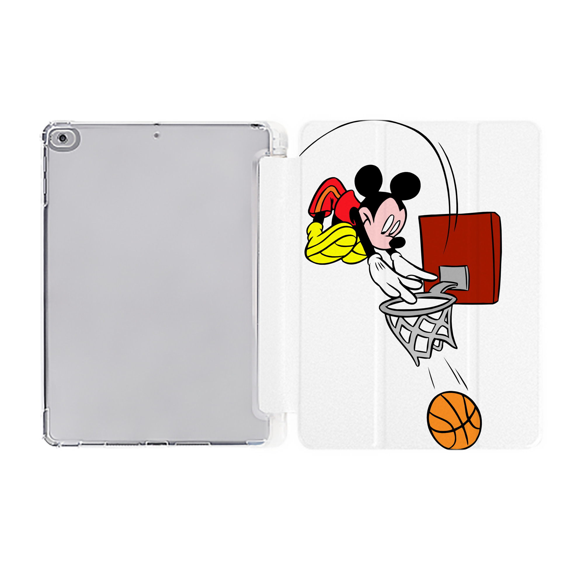 （画像用） ミッキーマウス Mickey Mouse IPad ケース ペン収納付き 三つ折りスタンド PUレザー×シリコン 対応機種9.5/10.5/10.9インチ